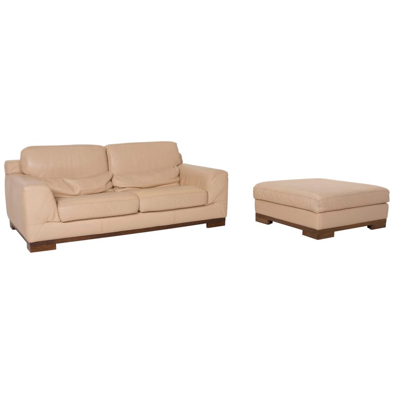 Natuzzi 2085 Leather Sofa Set Beige Two, How Much Does A Natuzzi Sofa Cost