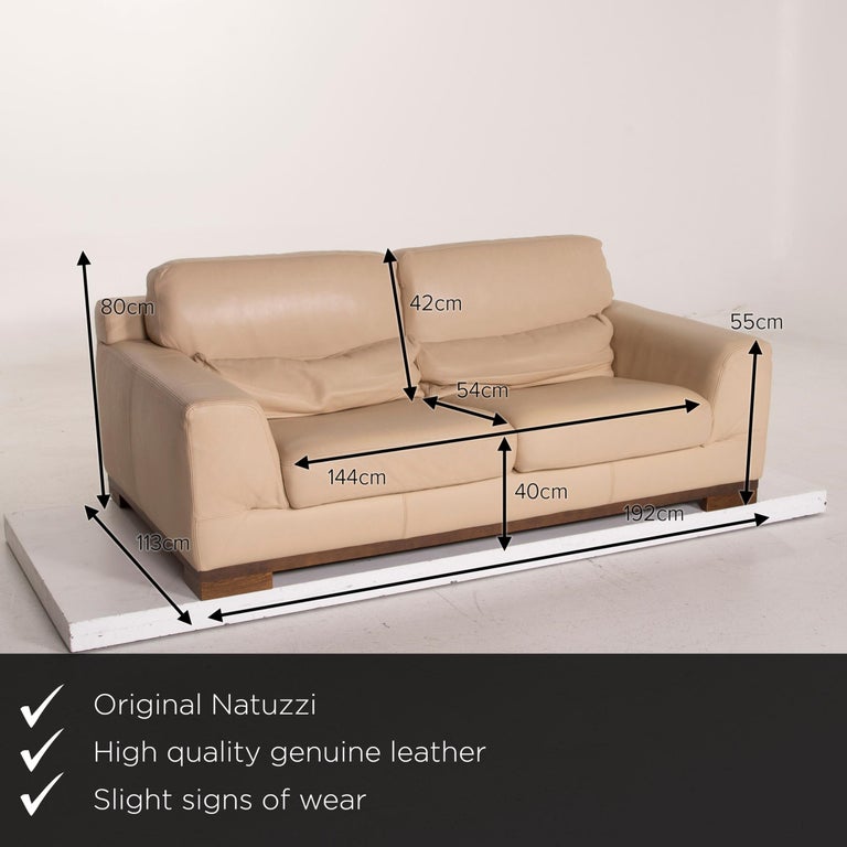 Natuzzi 2085 Leather Sofa Set Beige Two-Seat Ottoman For Sale at 1stDibs |  beige leather sofa set, beige sofa set, beige two seater sofa