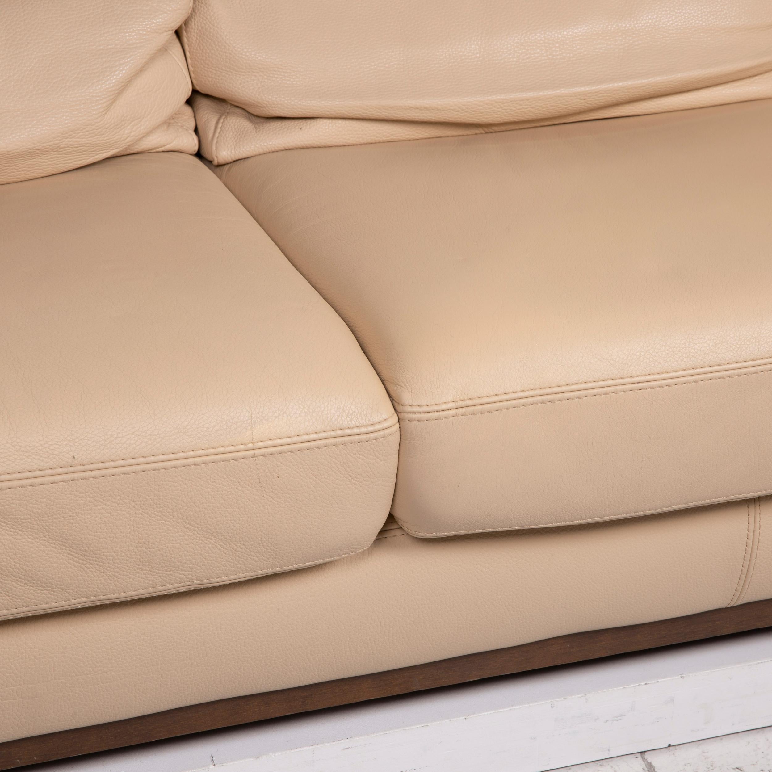 natuzzi beige leather sofa