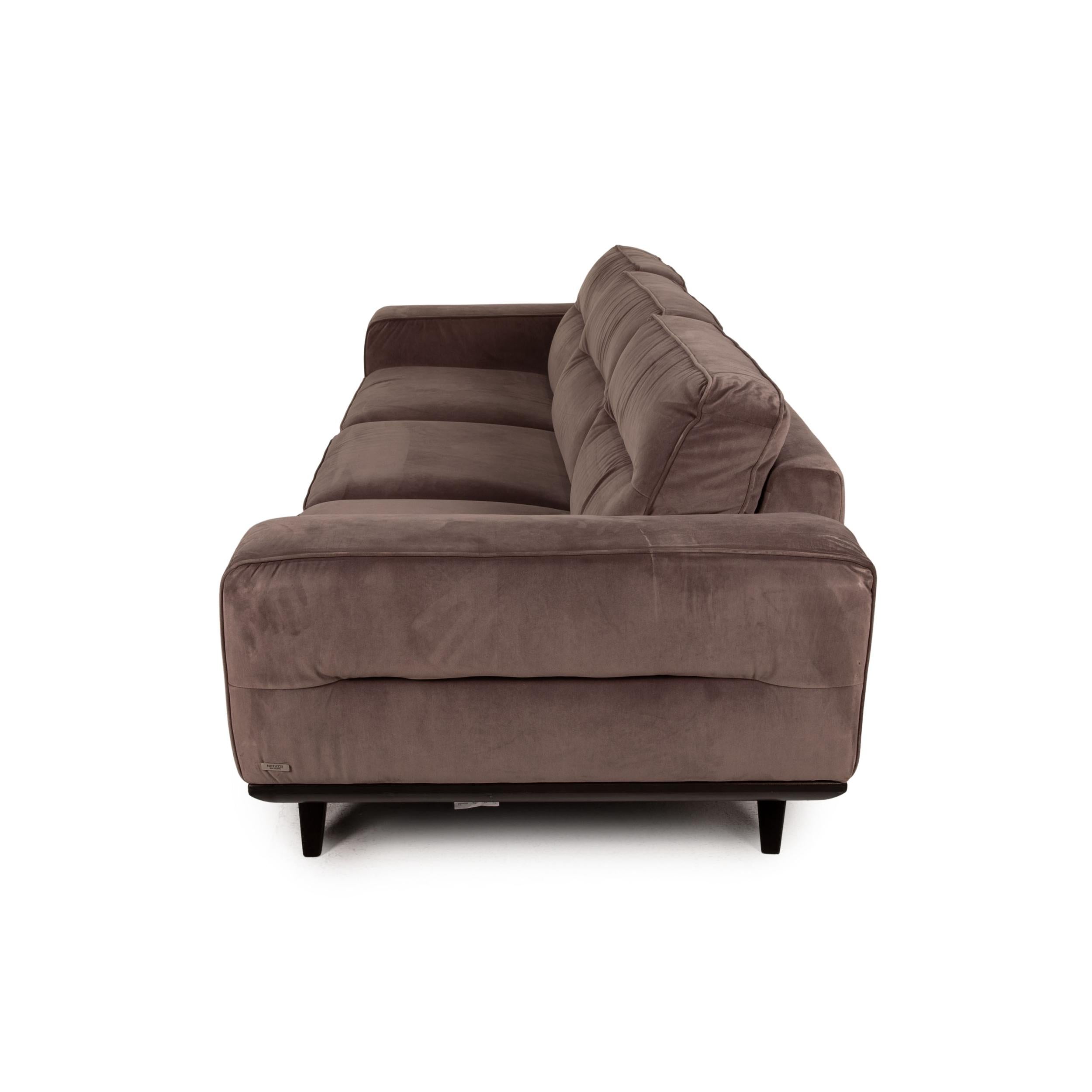 Natuzzi Audacia Fabric Sofa Brown Three-Seater Couch 1