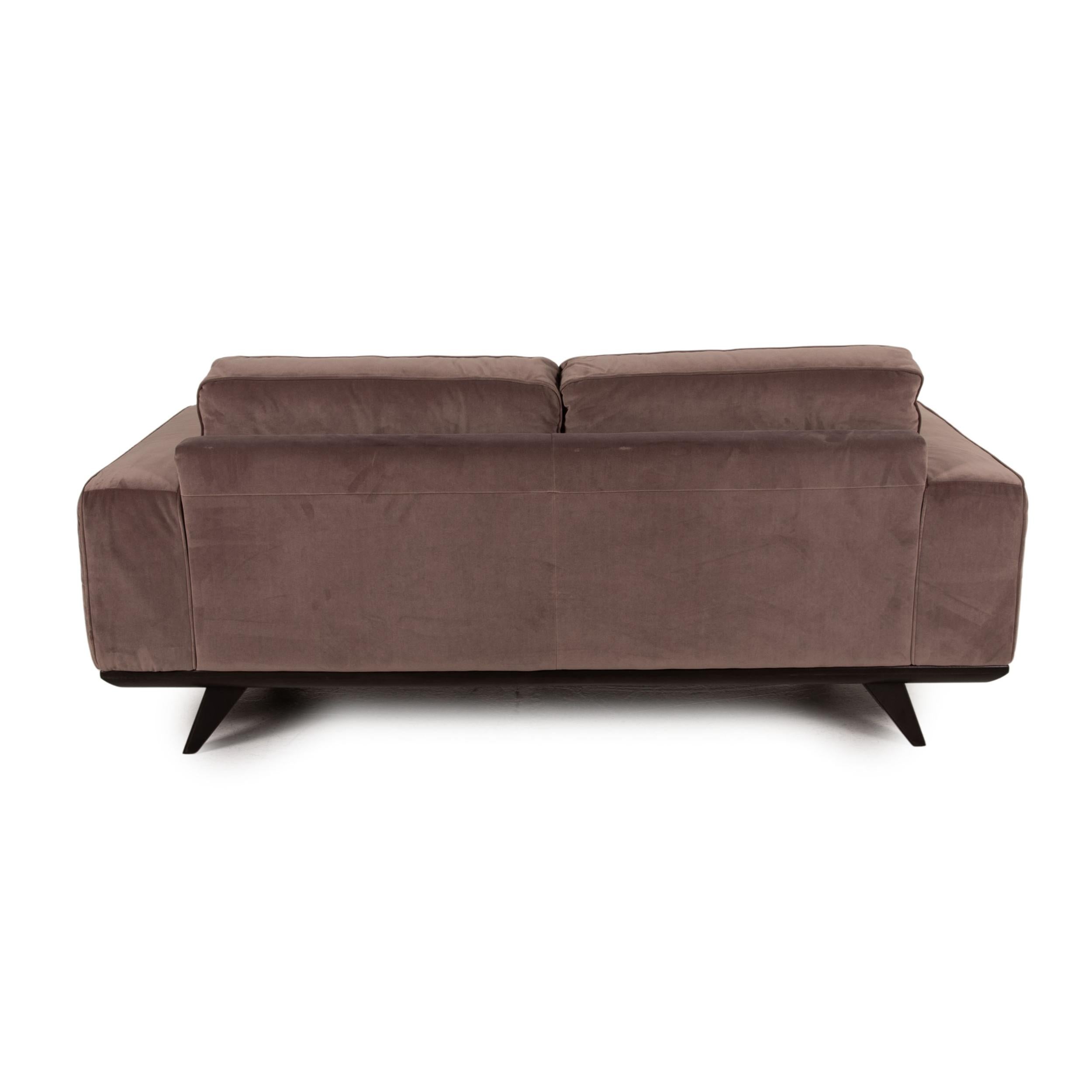 Natuzzi Audacia Fabric Sofa Brown Two-Seater Couch 1