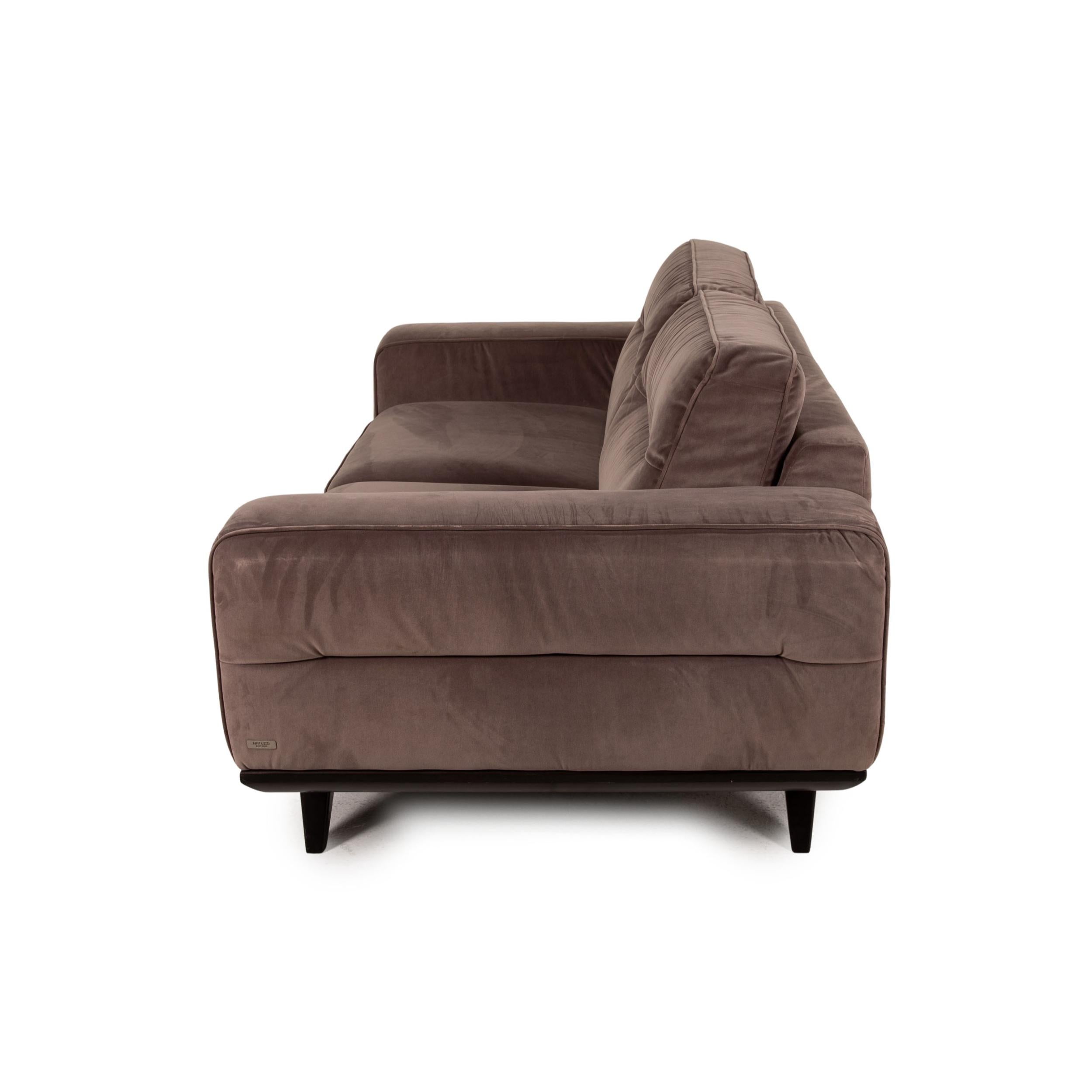 Natuzzi Audacia Fabric Sofa Brown Two-Seater Couch 2