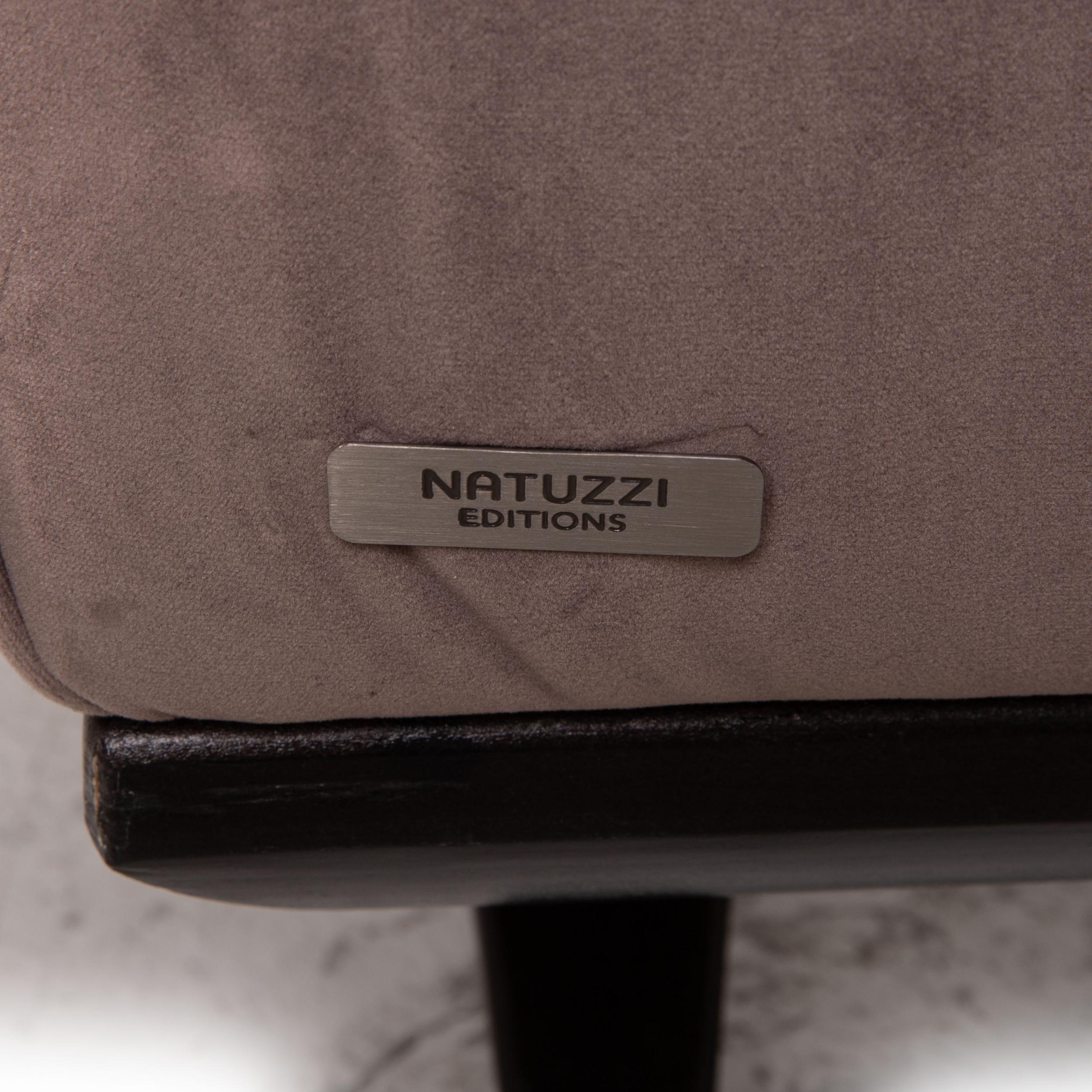 Modern Natuzzi Audacia Fabric Sofa Brown Two-Seater Couch