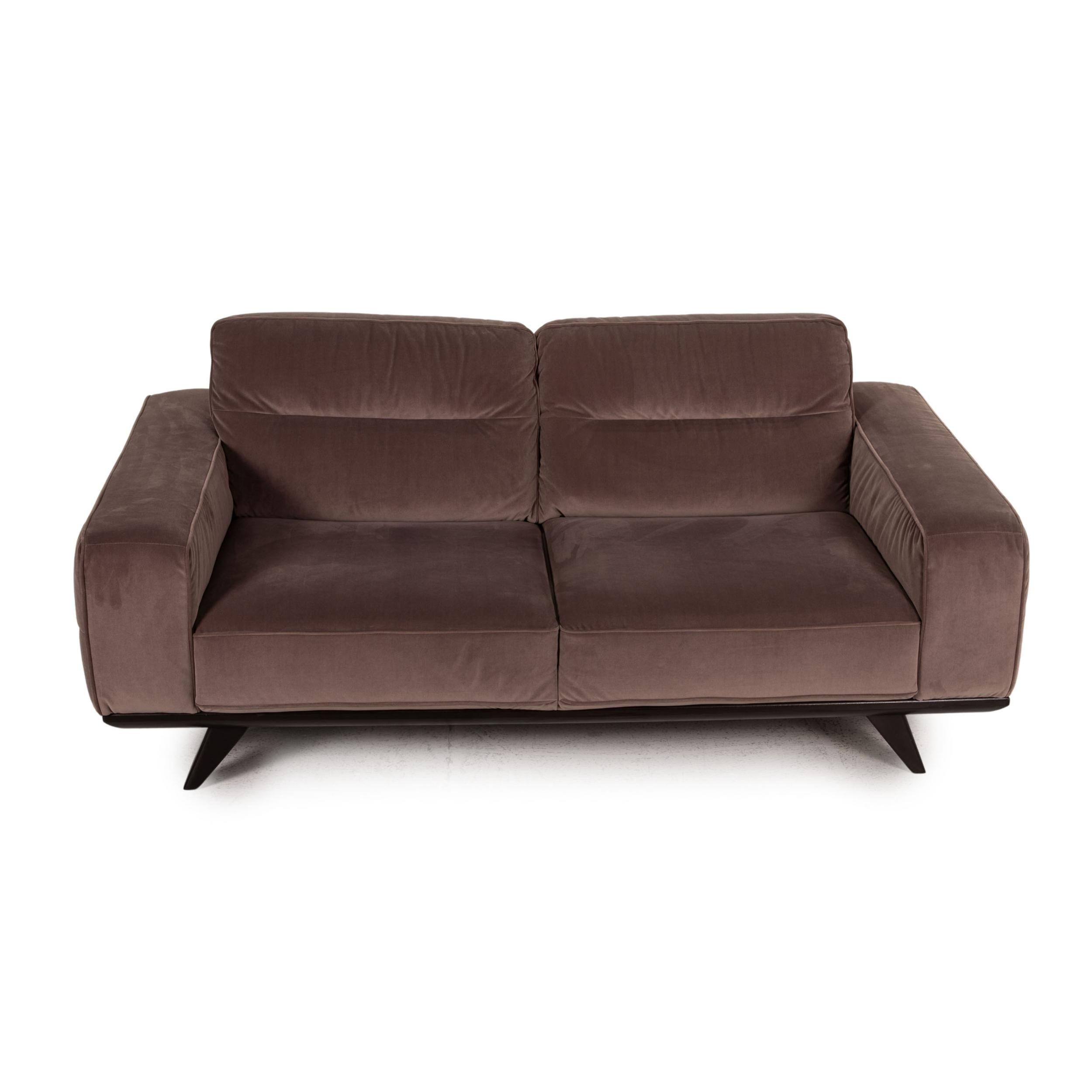 Natuzzi Audacia Fabric Sofa Brown Two-Seater Couch In Excellent Condition In Cologne, DE