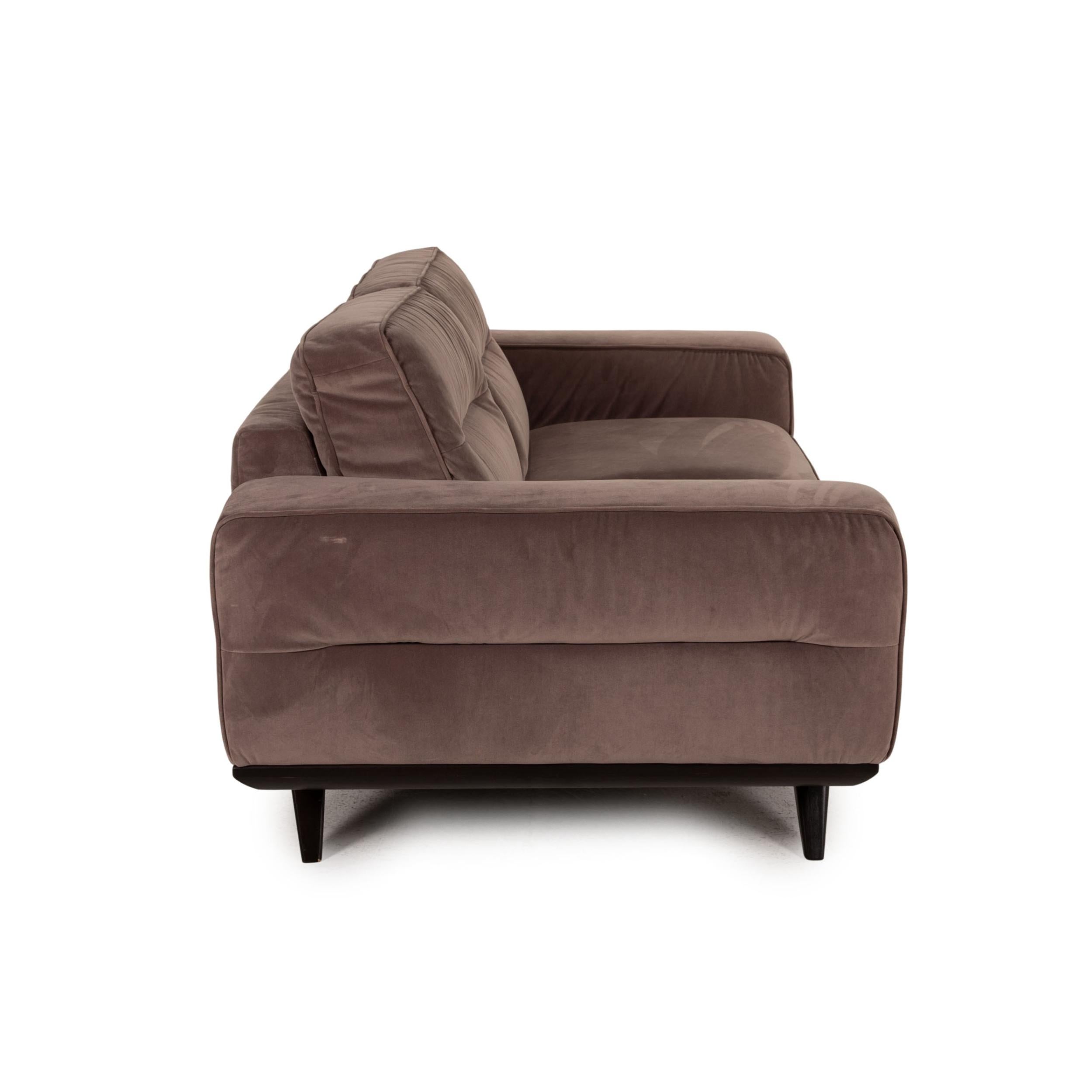 Contemporary Natuzzi Audacia Fabric Sofa Brown Two-Seater Couch