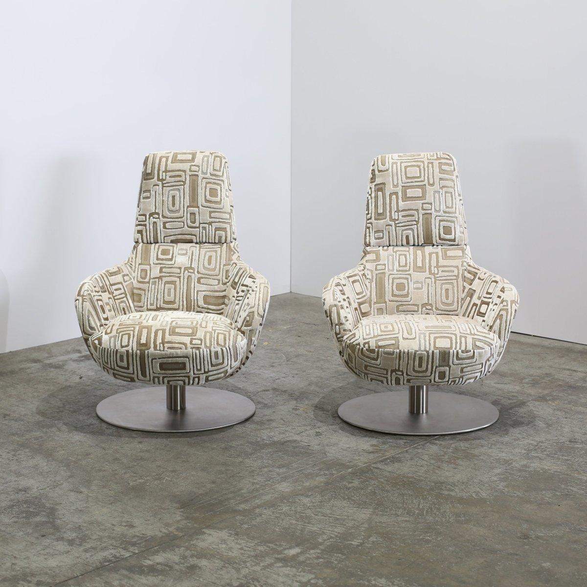 Natuzzi Bond Armchairs, Set of Two For Sale 2