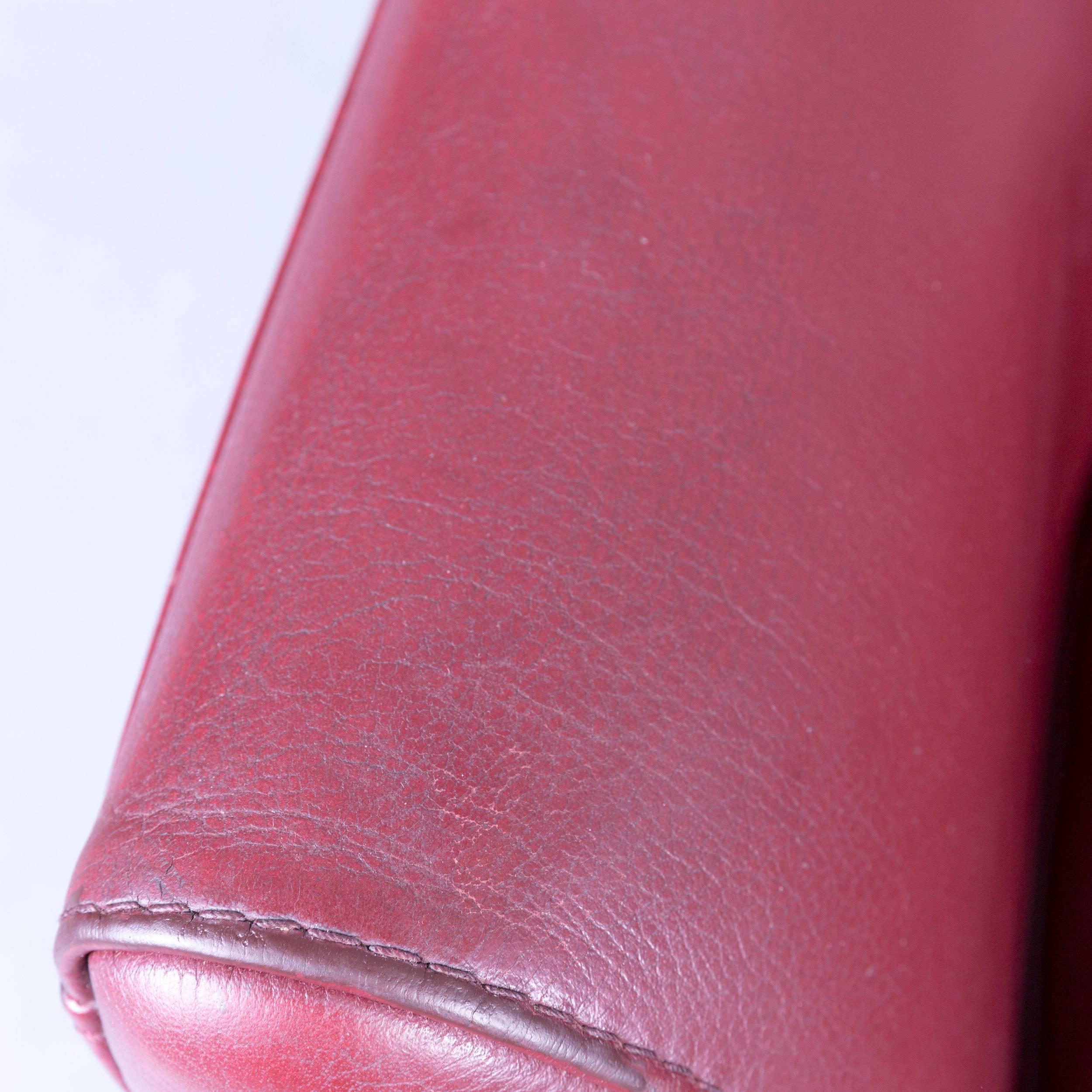 Natuzzi Designer Ledersessel Einsitzig Rot 2