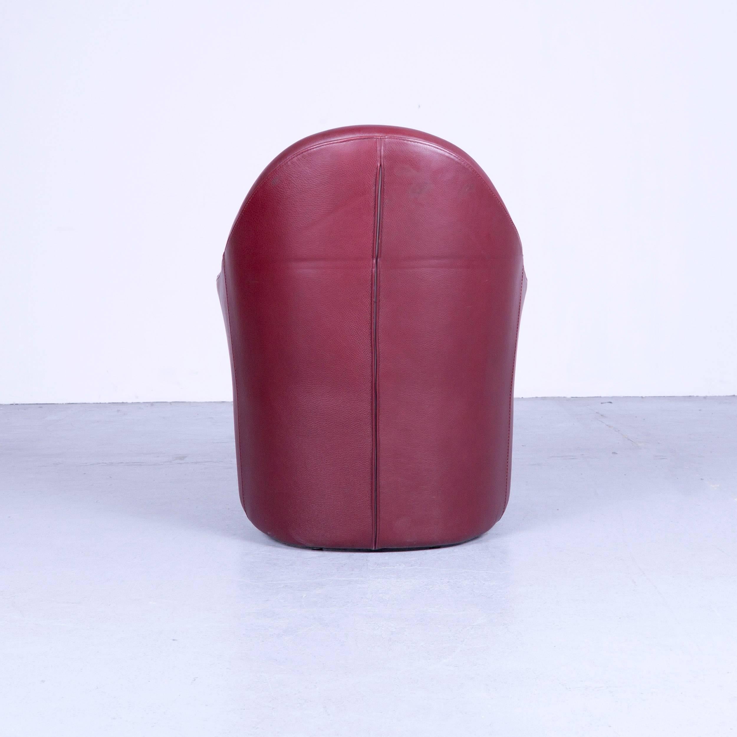 Natuzzi Designer Ledersessel Einsitzig Rot 4