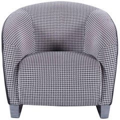 Natuzzi Designer Ledersessel One-Seat Weiß Schwarz Stoff