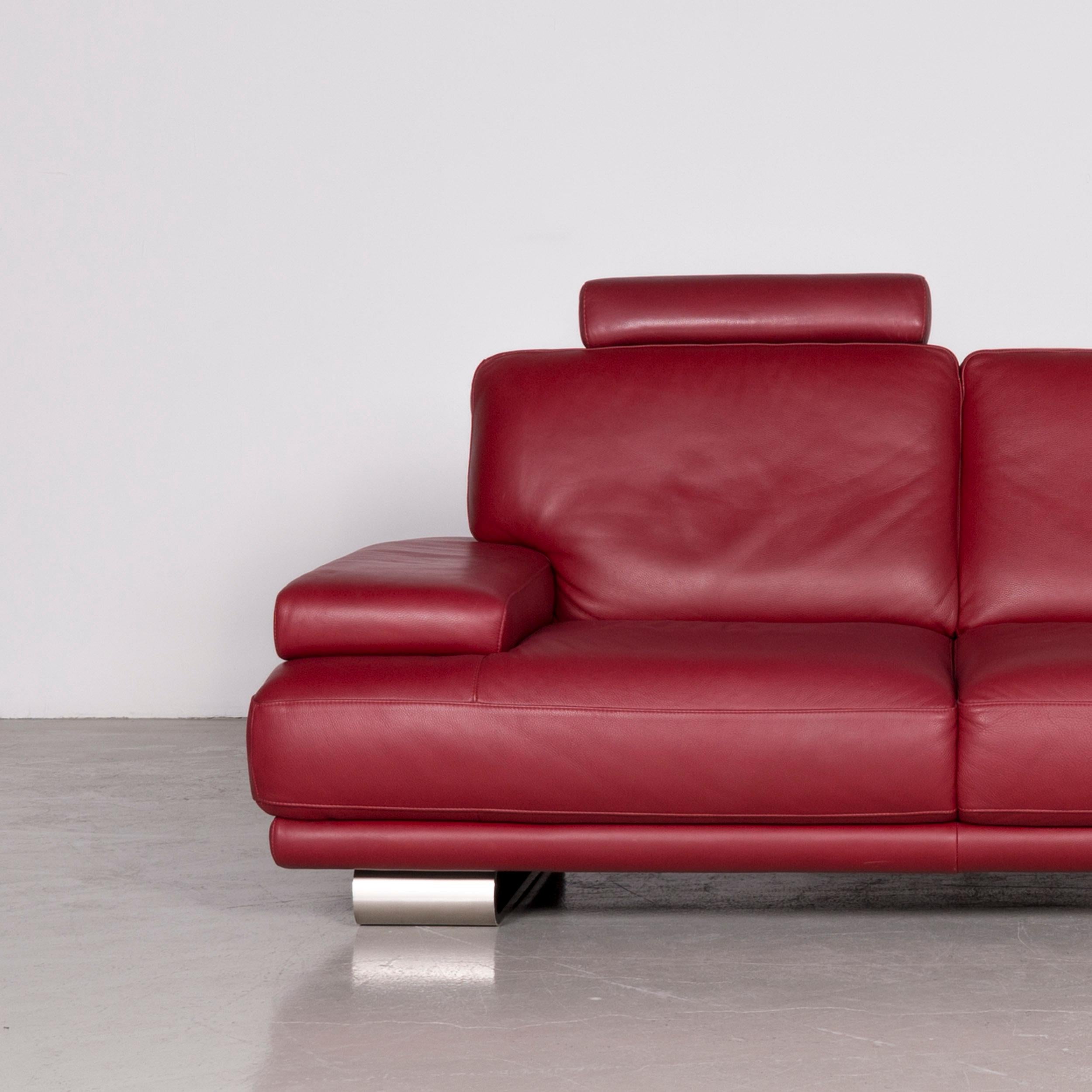 natuzzi red leather sectional