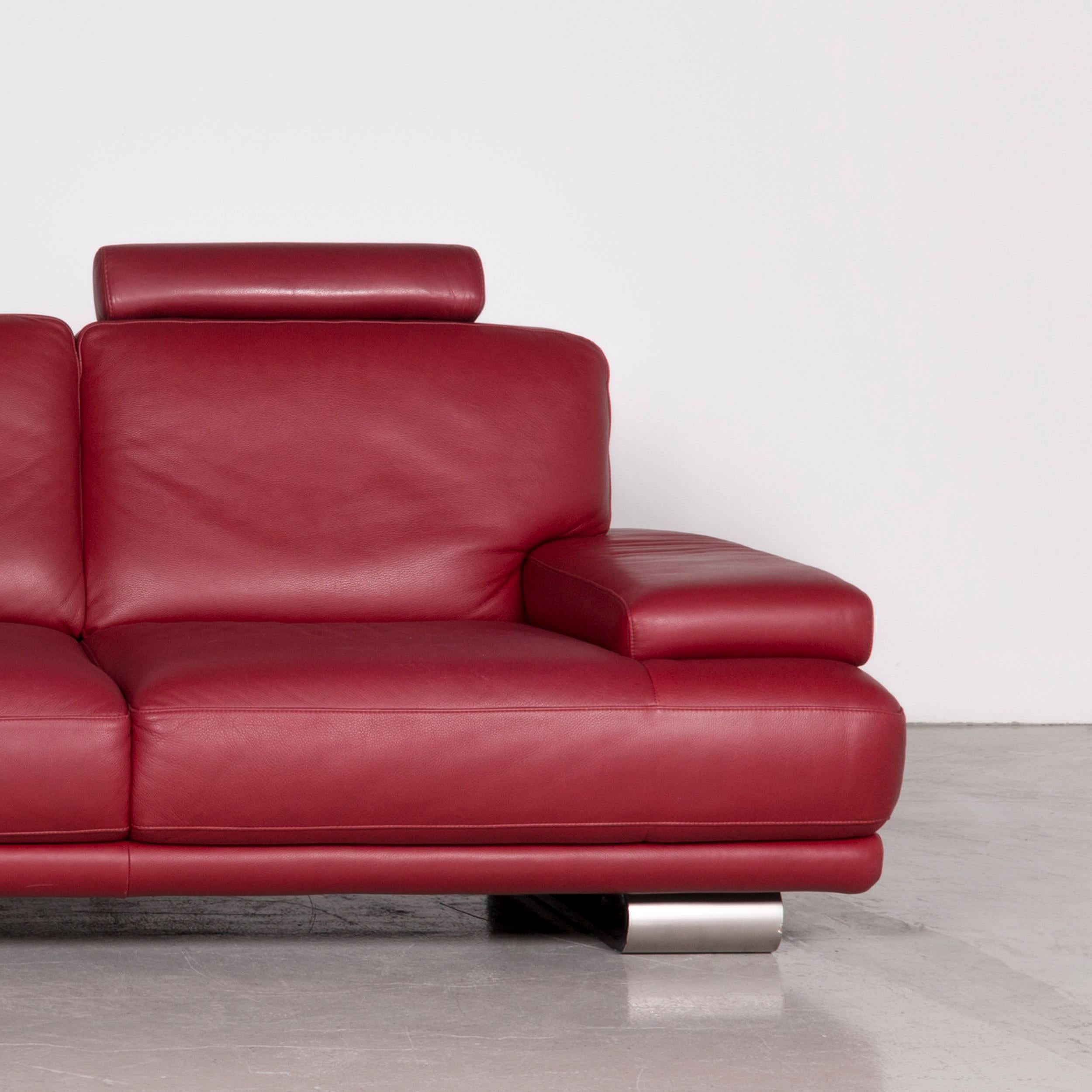 natuzzi red leather sectional