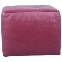 Natuzzi Designer Stool Leather Red Natuzzi Designer Stool Leather Red