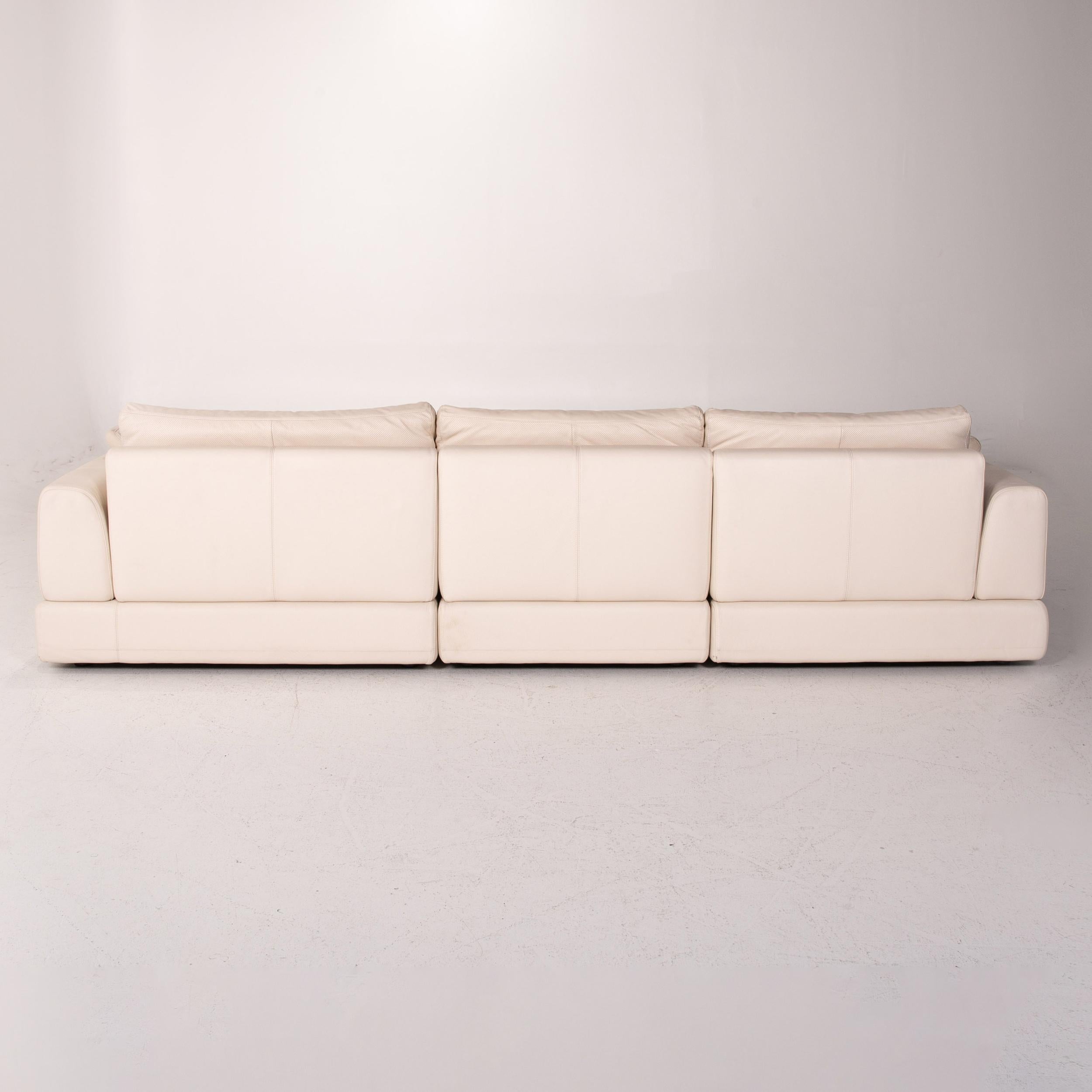 Natuzzi Diagonal 2375 Leather Corner Sofa Cream Sofa Couch For Sale 3