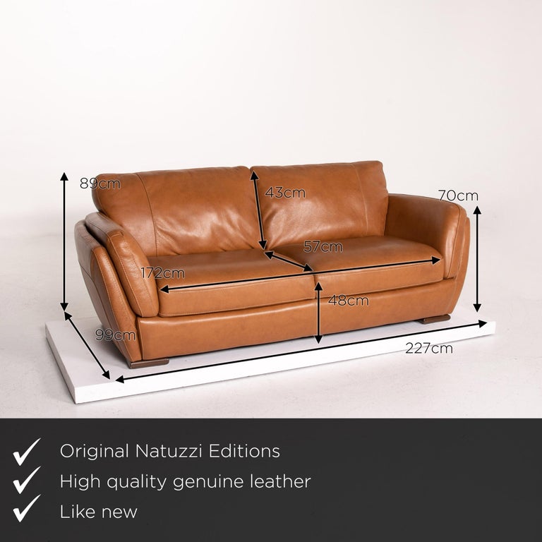 Natuzzi Editions Leather Sofa Cognac, Nazzuri Leather Sofas