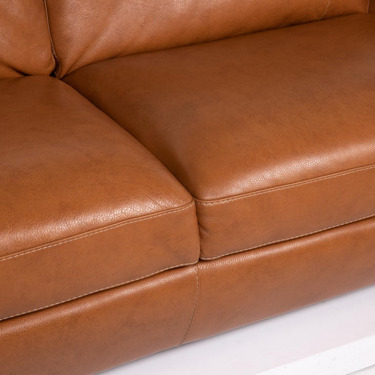 Natuzzi Editions Leather Sofa Set, Natuzzi Editions Brown Leather Sofa