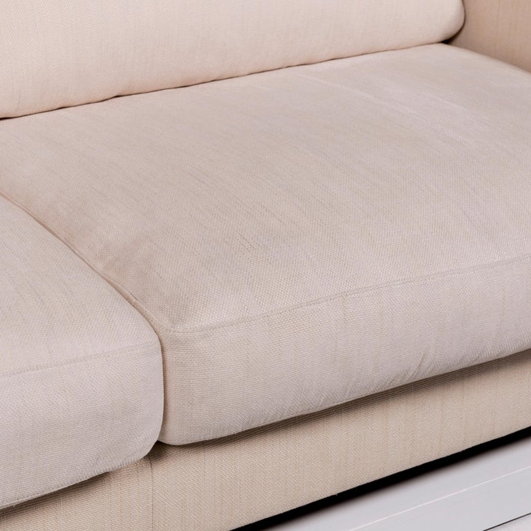 Natuzzi Fabric Sofa Cream TwoSeat Couch For Sale at 1stDibs