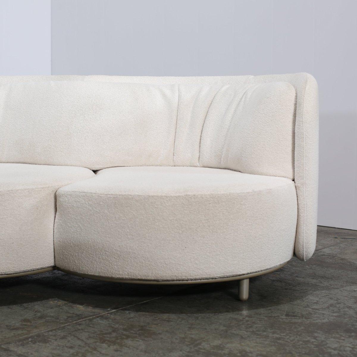 Italian Natuzzi Four Seater Wave Sofa & Footstool by Nika Zupanc For Sale