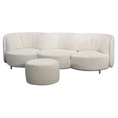 Natuzzi Four Seater Wave Sofa & Footstool by Nika Zupanc Natuzzi Four Seater Wave Sofa & Footstool by Nika Zupanc