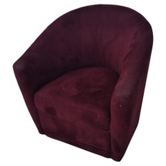 Sedia girevole con schienale a botte imbottito italiano di Natuzzi