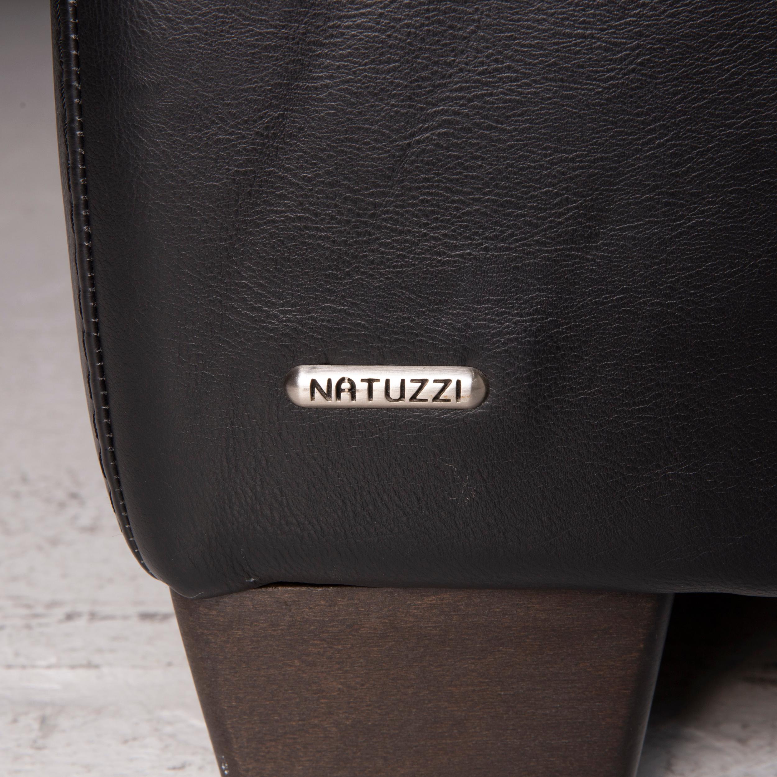 Natuzzi Leather Armchair Dark Brown at 1stDibs