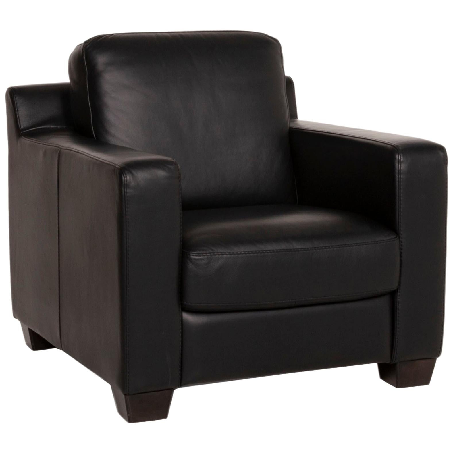 Natuzzi Leather Armchair Dark Brown at 1stDibs