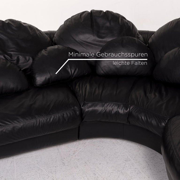Natuzzi Leather Corner Sofa Black, Natuzzi Leather Chair And A Half