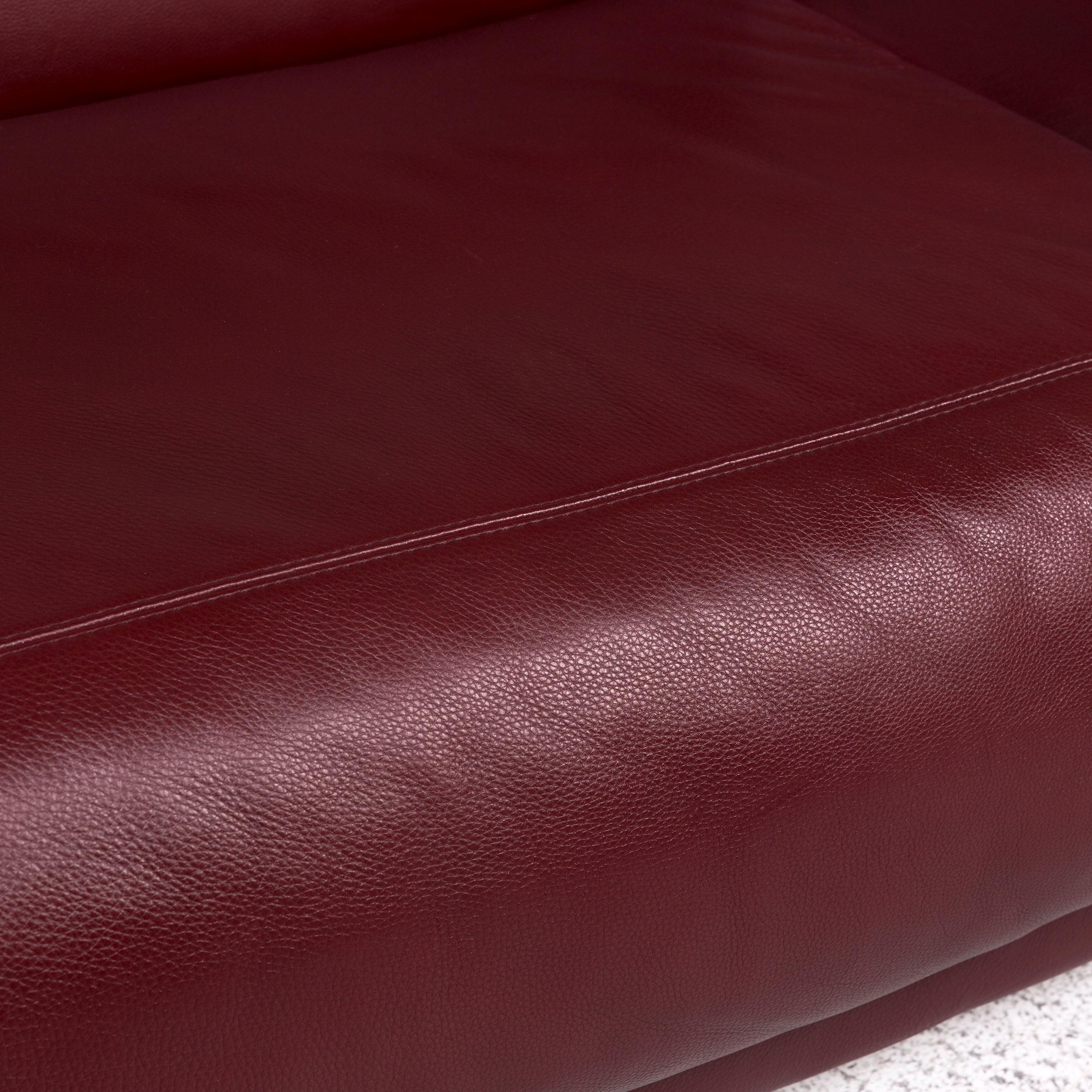 natuzzi red leather sofa
