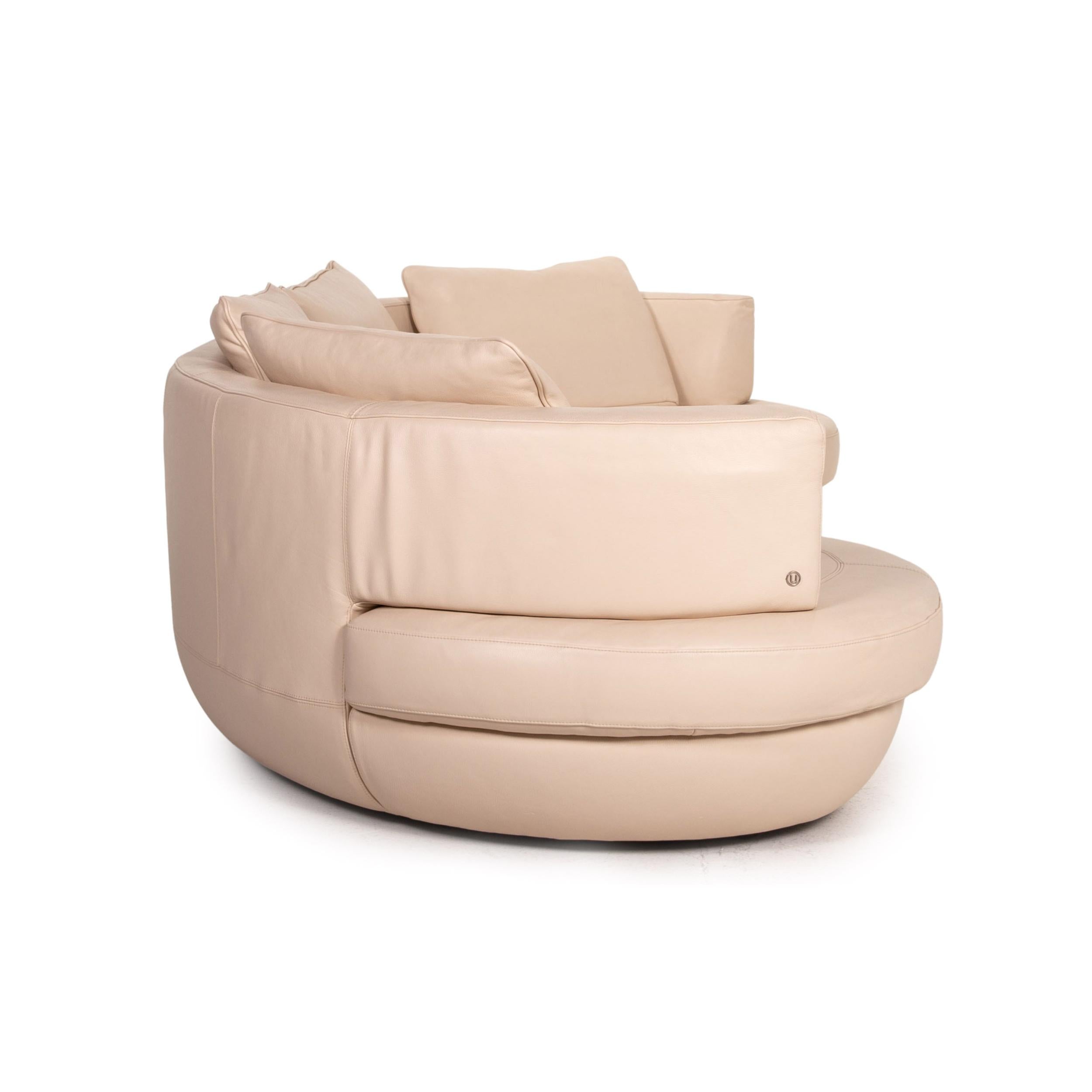 Glass Natuzzi Leather Corner Sofa Cream Function Sofa Couch For Sale