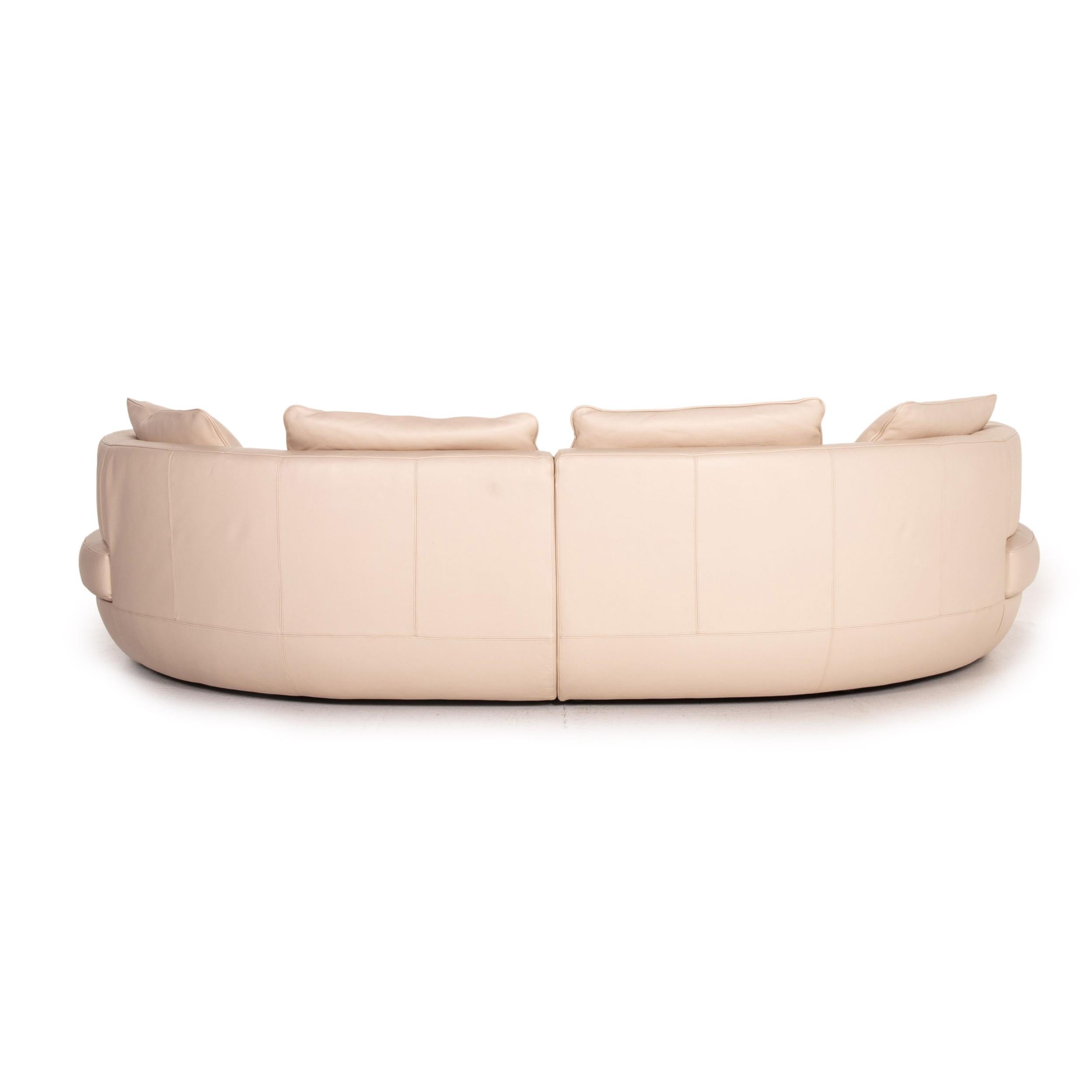 Natuzzi Leather Corner Sofa Cream Function Sofa Couch For Sale 1