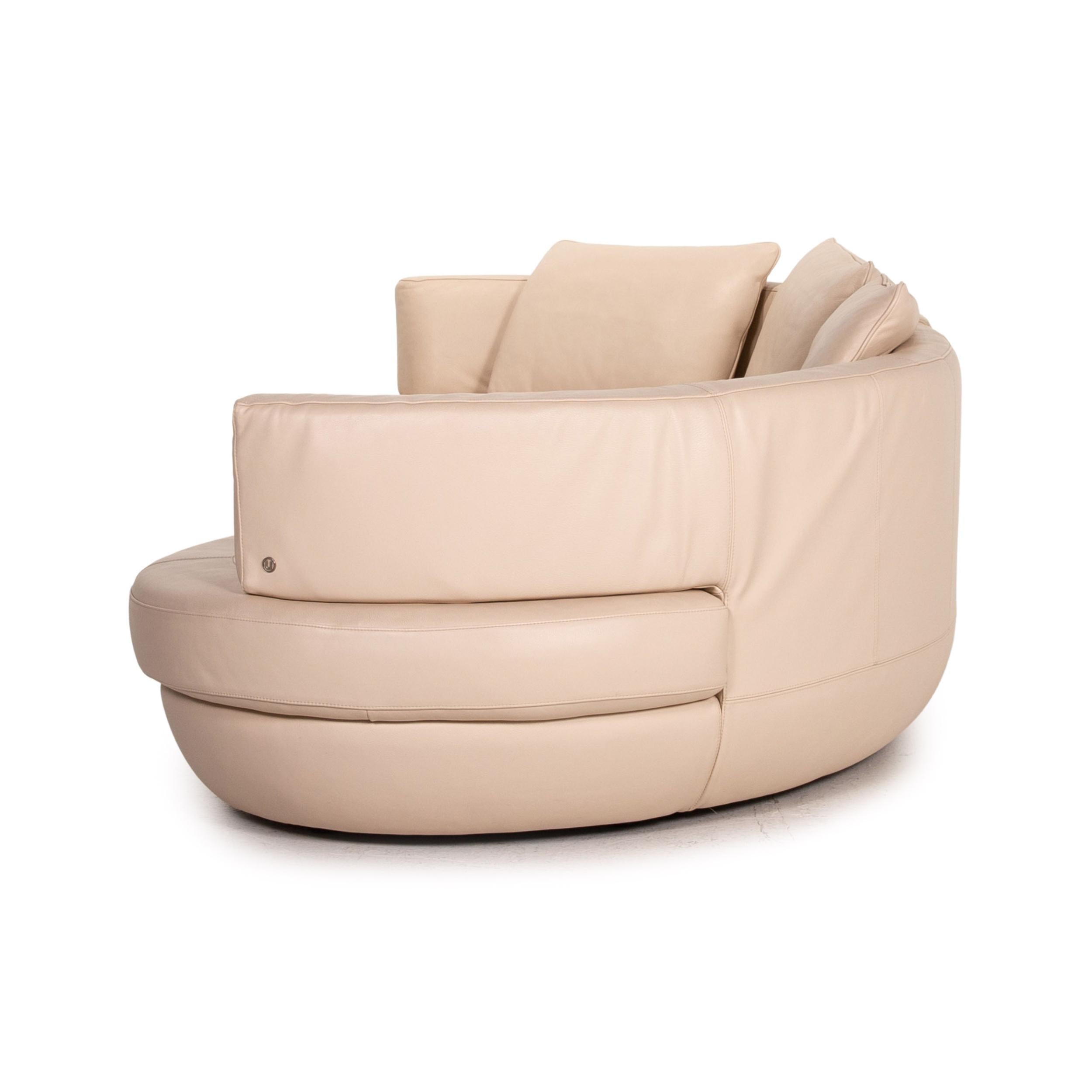Natuzzi Leather Corner Sofa Cream Function Sofa Couch For Sale 2
