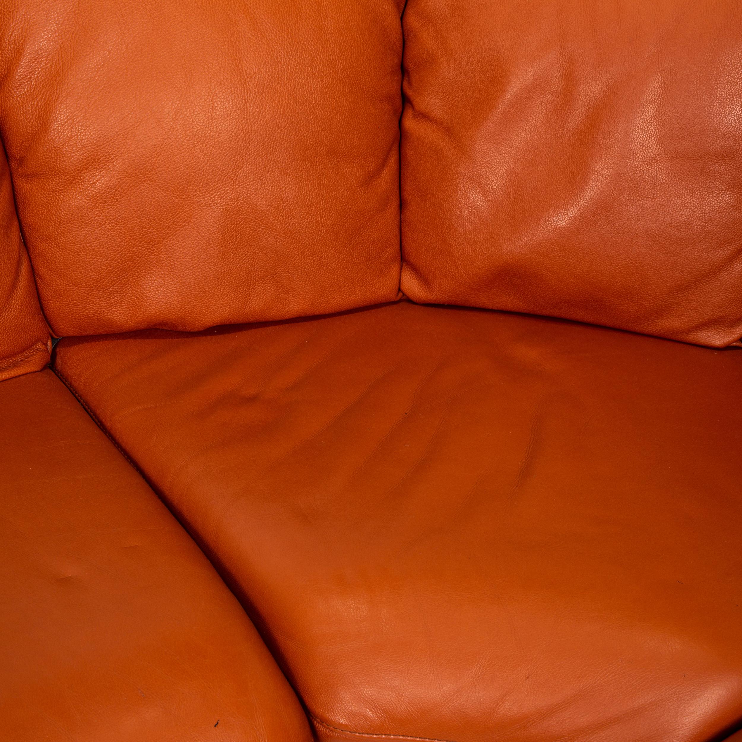 terracotta leather couch