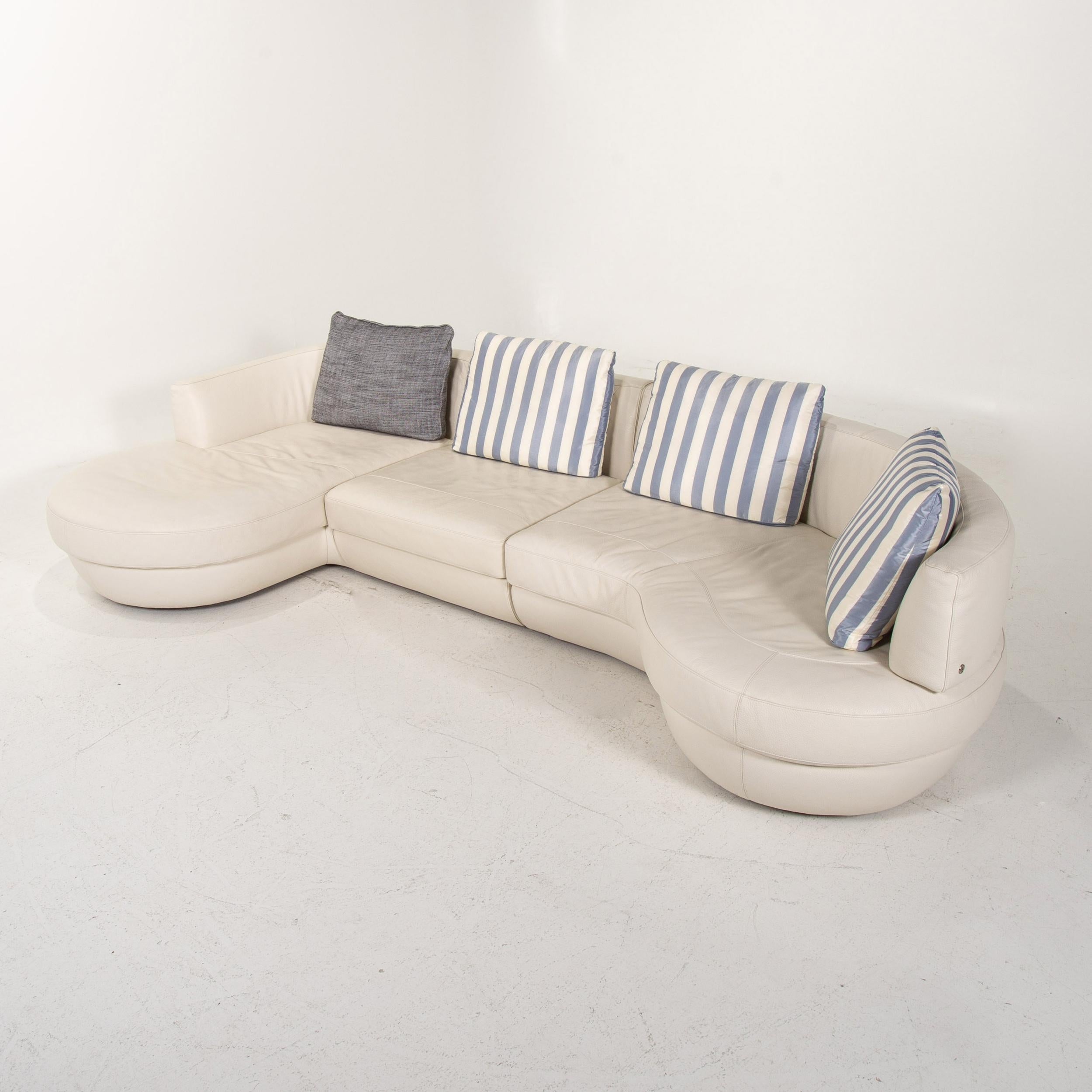 Natuzzi Leather Corner Sofa White Sofa Couch 1