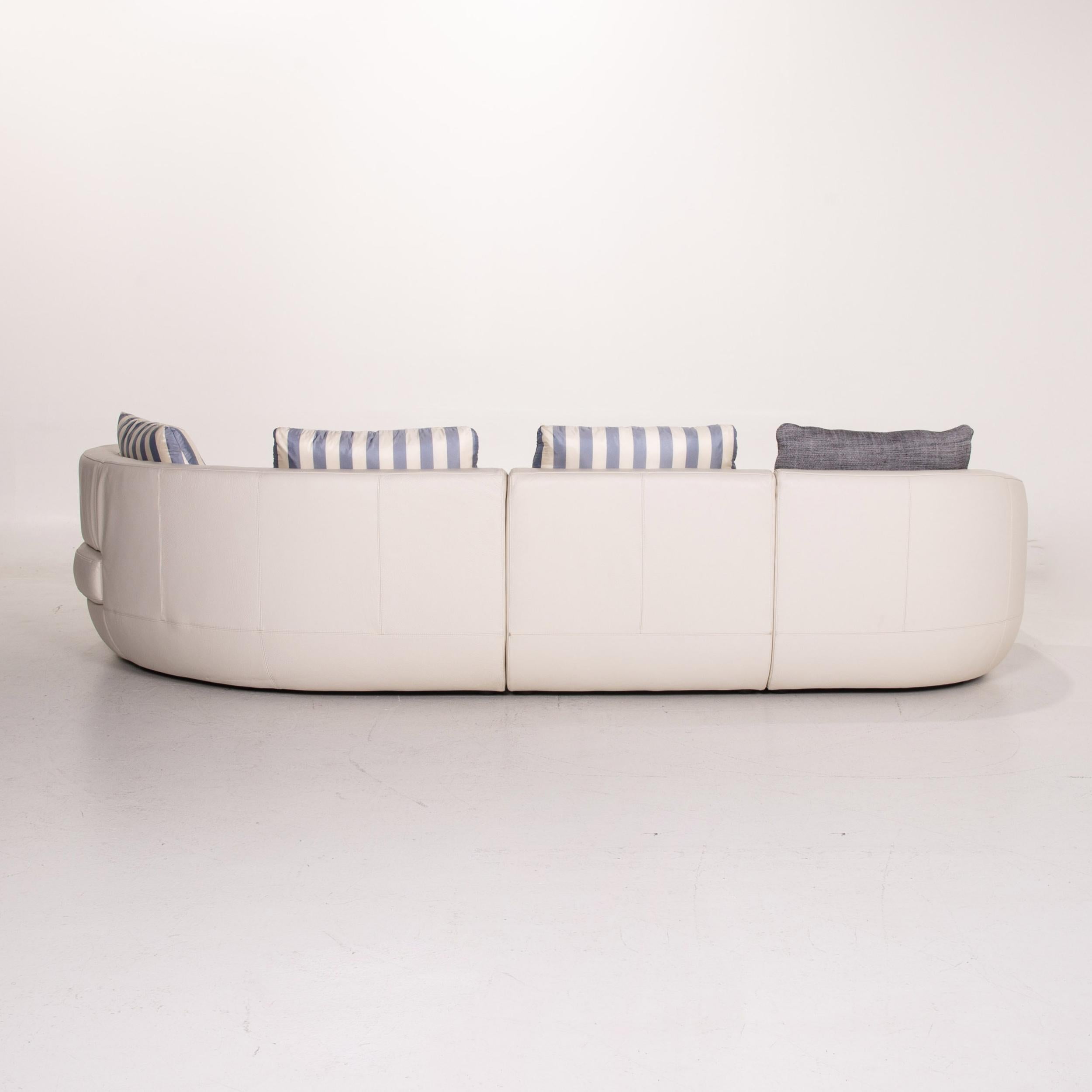 Natuzzi Leather Corner Sofa White Sofa Couch 3