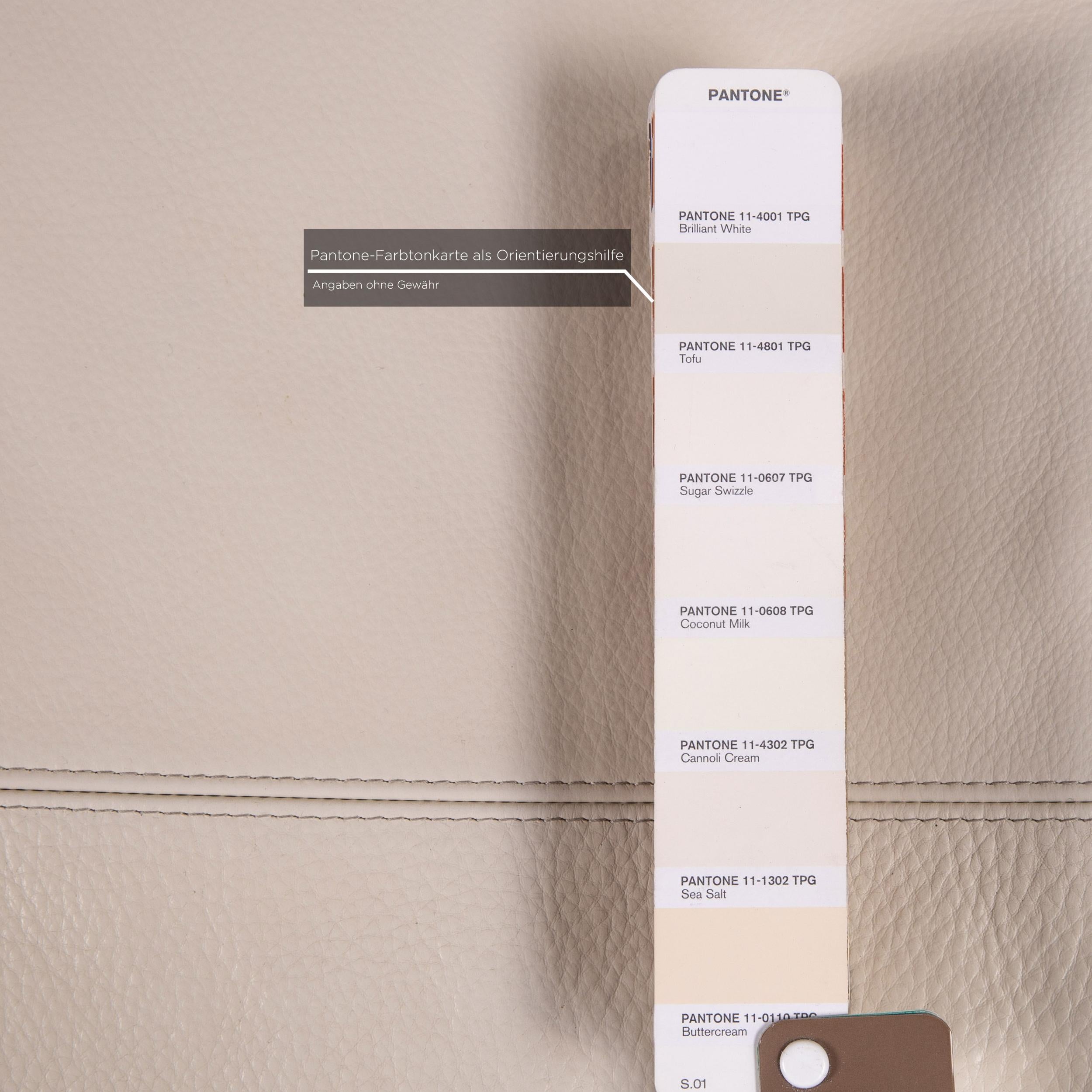 Natuzzi Eck Sofa-Couch aus Leder in Weiß (Italienisch)