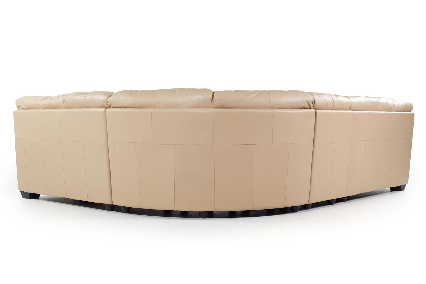 Modern Natuzzi Leather Sectional Sofa For Sale