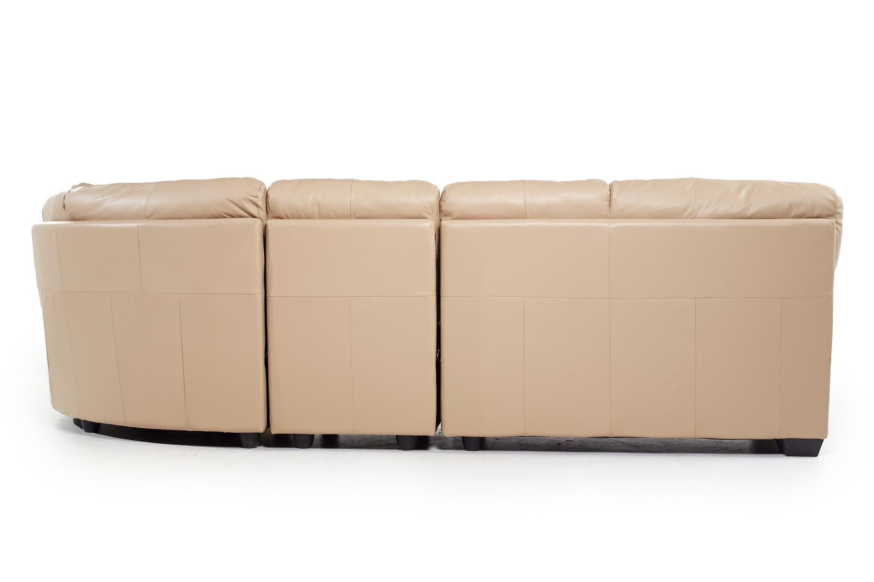 American Natuzzi Leather Sectional Sofa For Sale