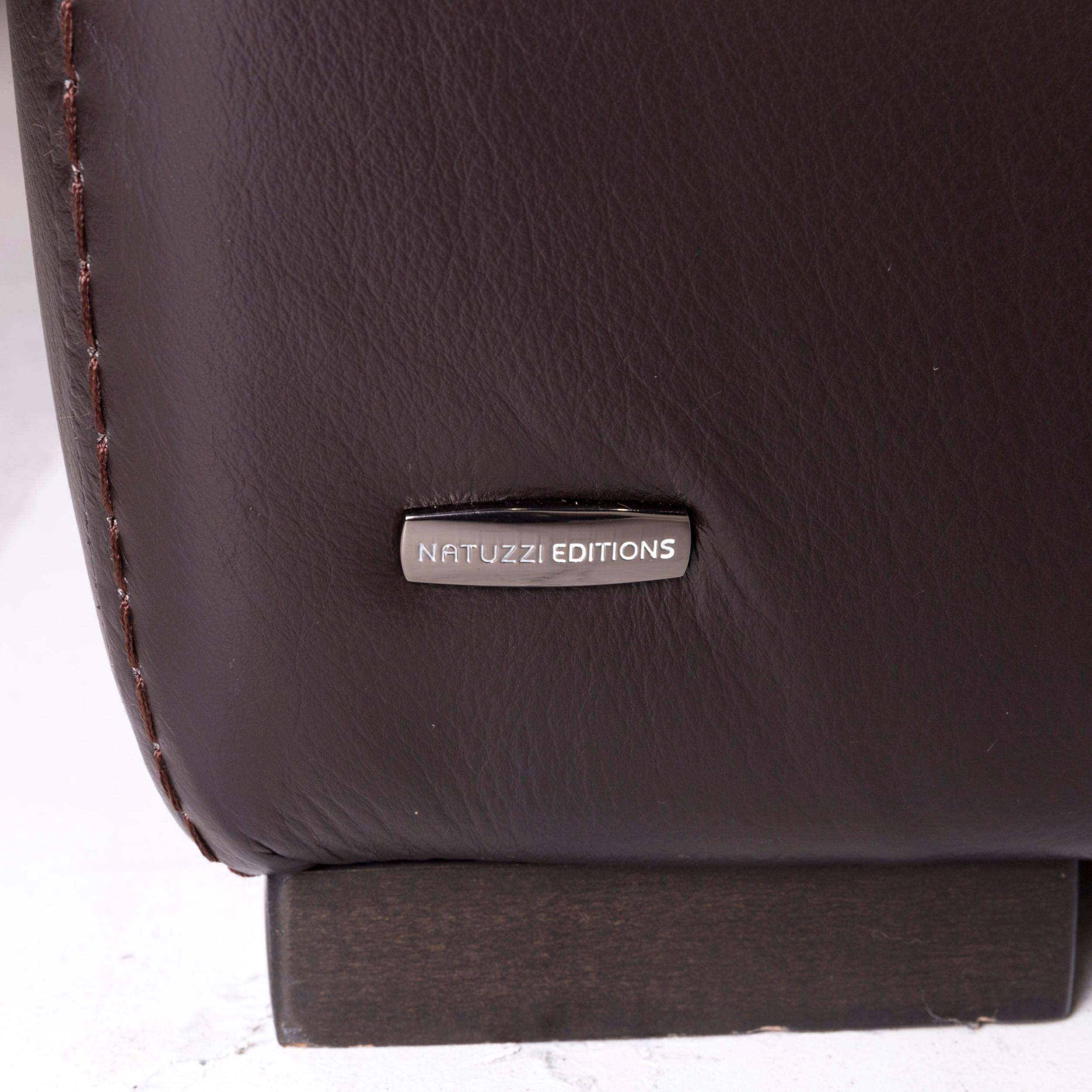 Natuzzi Leder-Sofa mit zwei Sitzen in Braun und Dunkelbraun (Italienisch)