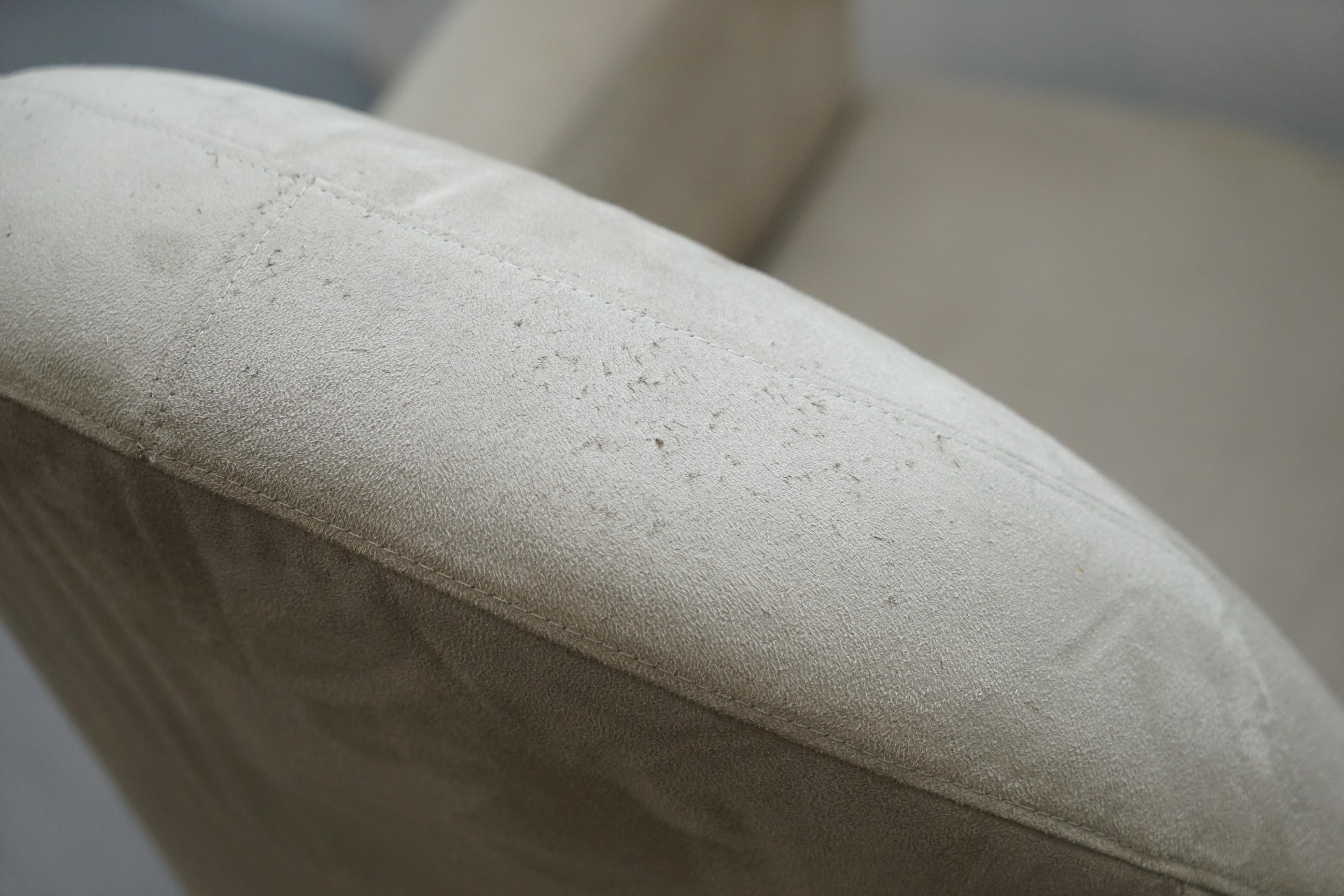 Natuzzi Made in Italy Suede Grey Upholstery Armchair Professionally Cleaned 7
