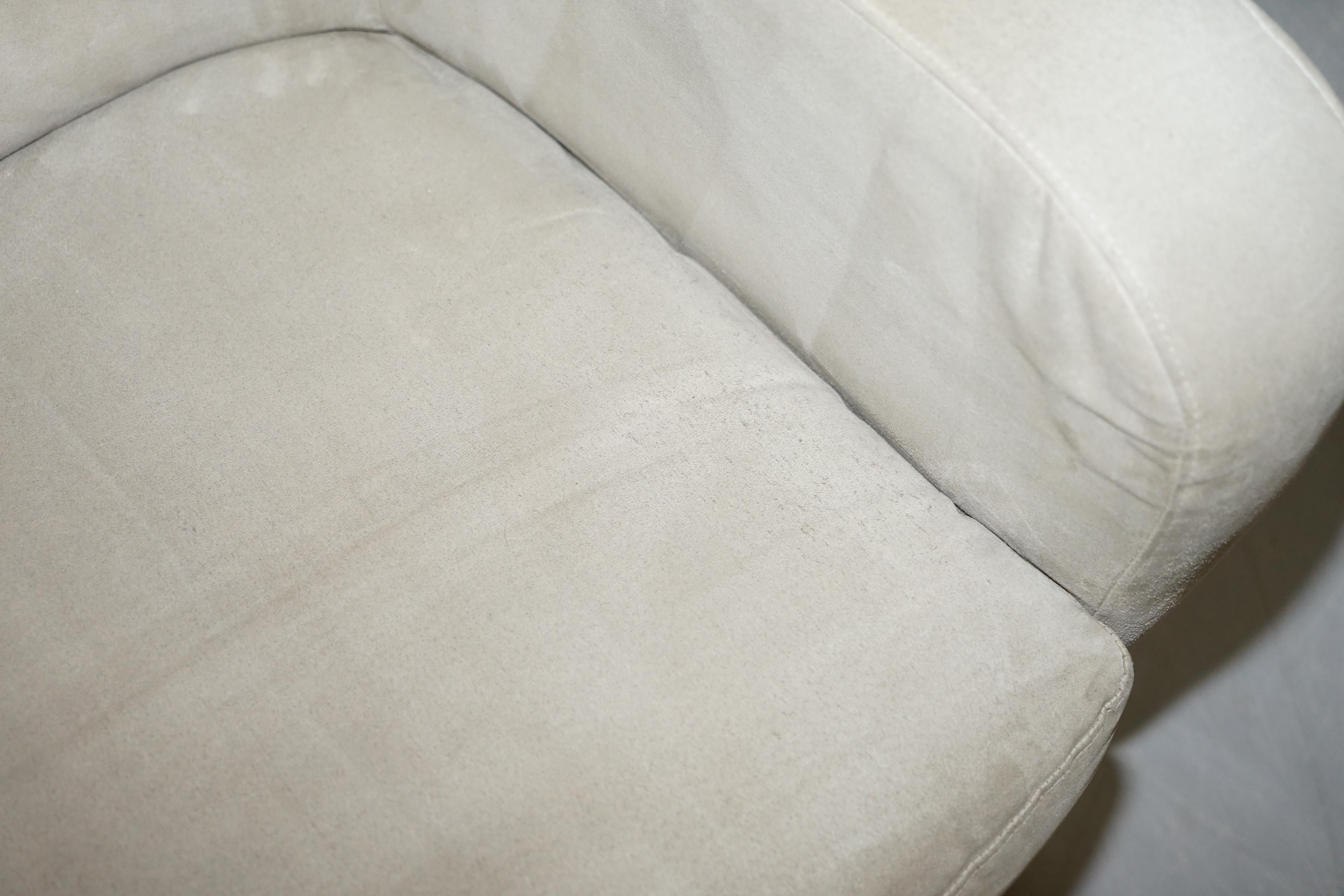 Natuzzi Made in Italy Suede Grey Upholstery Armchair Professionally Cleaned 11