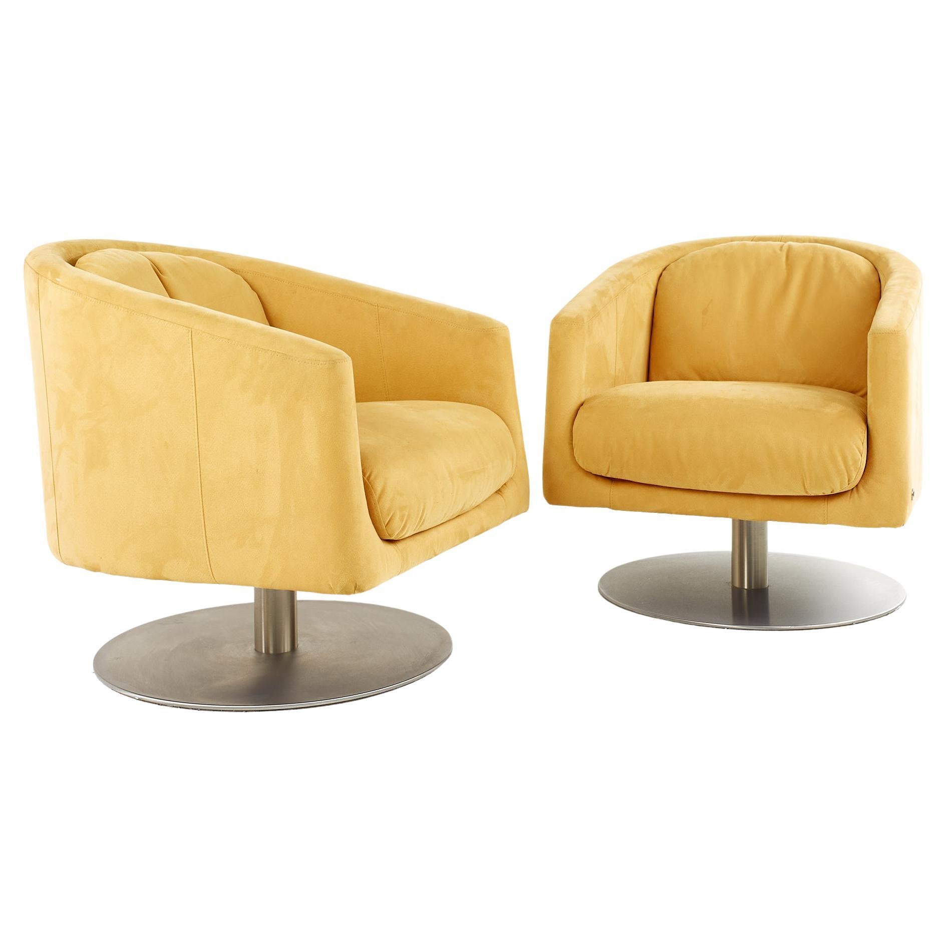 MidCentury Lucite Swivel Chair with Chrome Tulip Base at 1stDibs