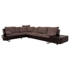 Natuzzi Opus Brown Leather Corner Sofa