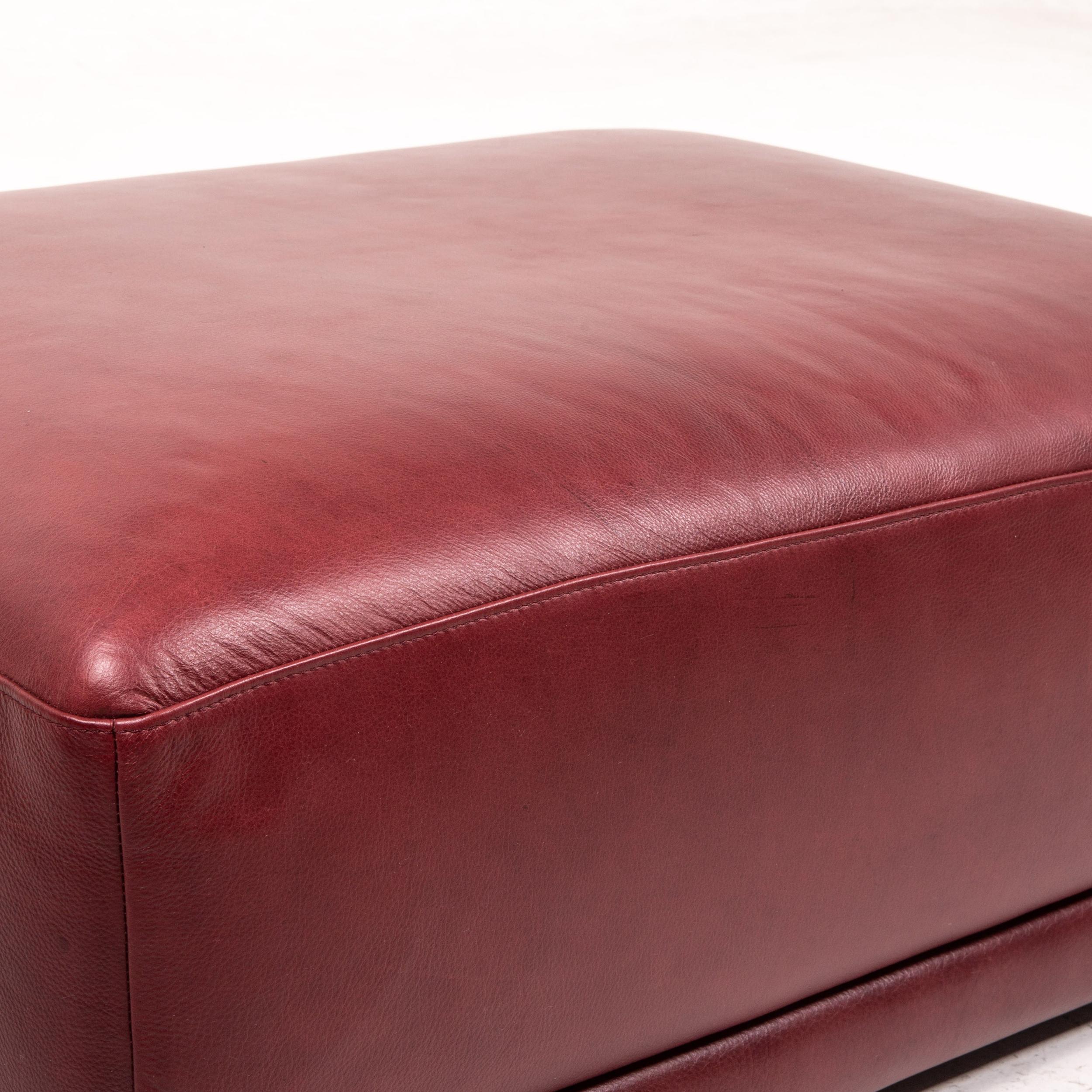 Natuzzi Preludio Leder Sofa Set Rot Dunkelrot 1x Ecksofa 1x Hocker Funktion im Zustand „Relativ gut“ in Cologne, DE