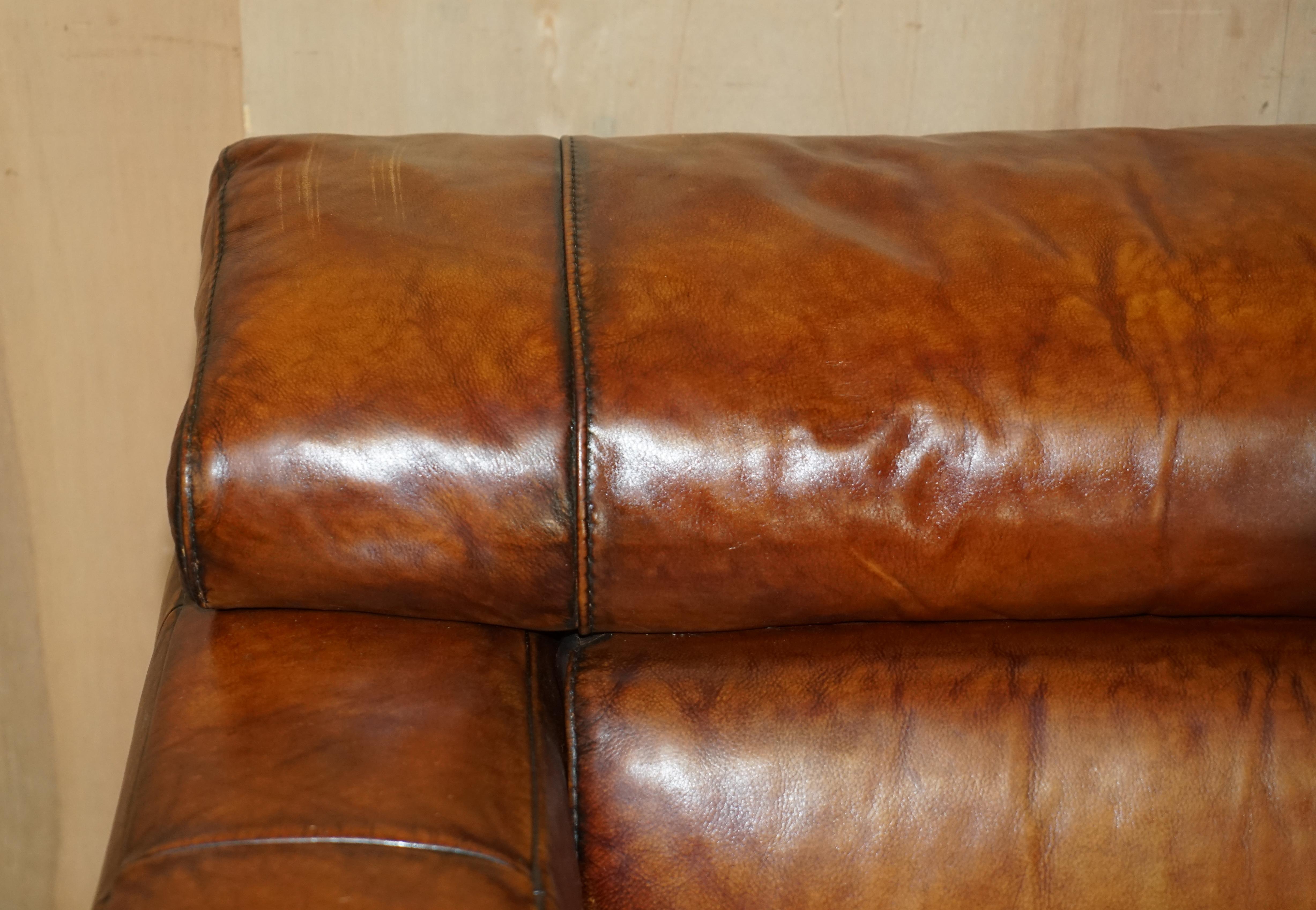Italian Natuzzi Roma Cigar Brown Leather Armchair Electric Raising Headrest Part of Set For Sale