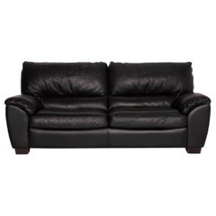 Natuzzi Two-Seater Leather Sofa Black