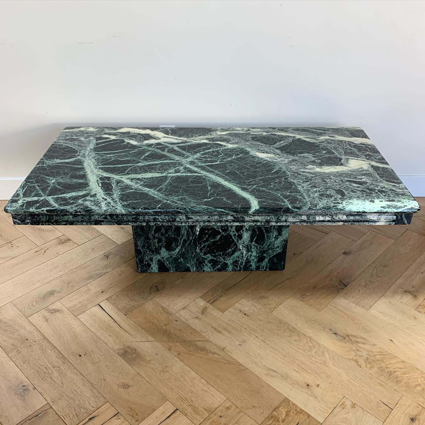 vintage green marble coffee table