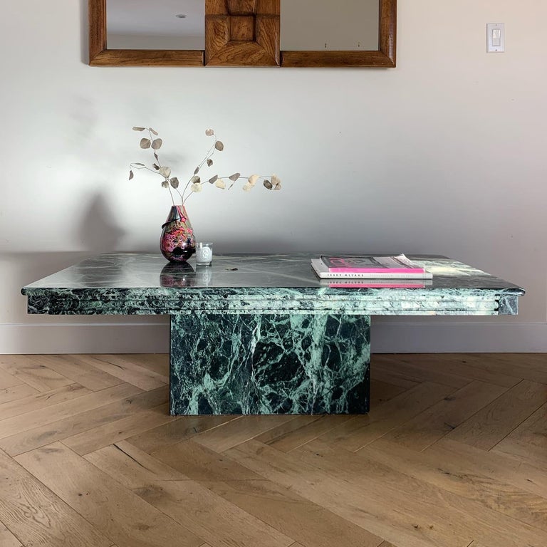 Natuzzi Vintage Italian Green Marble Coffee Table, circa 1970s at ...