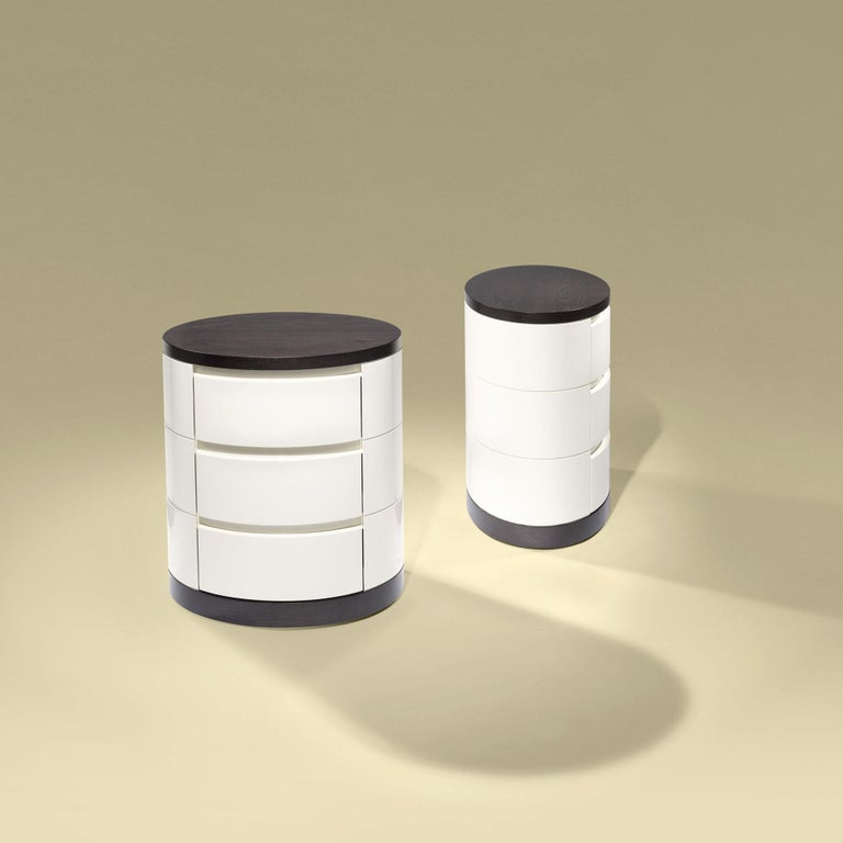 Portuguese Natuzzy Contemporary Bedside Table With Three Drawers by Luísa Peixoto For Sale