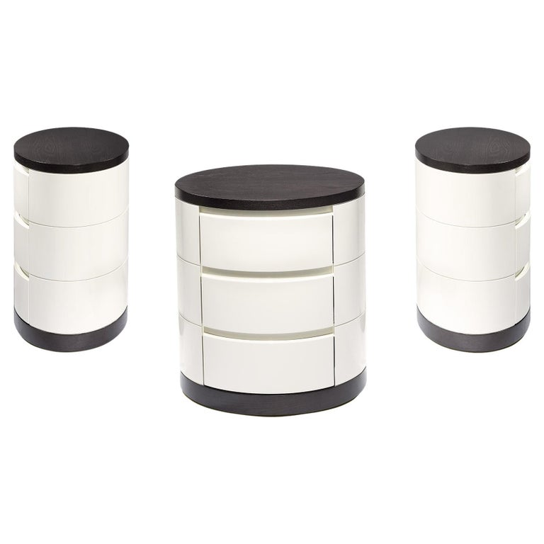 Natuzzy Contemporary Bedside Table With Three Drawers by Luísa Peixoto For Sale