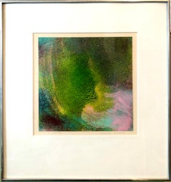 1970's Abstract Expressionist Color Field Painting Indian Artist Natvar Bhavsar