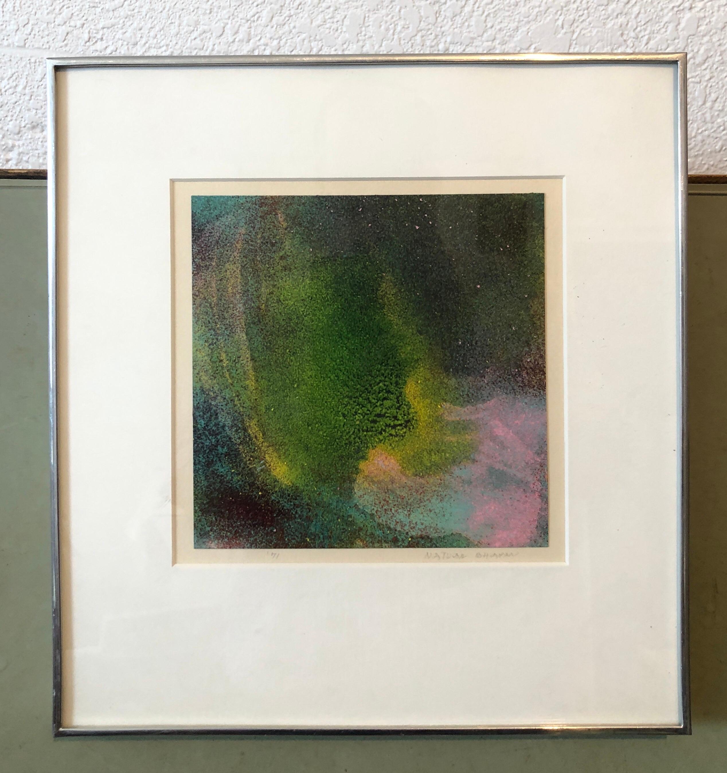 1970's Abstract Expressionist Color Field Painting Indian Artist Natvar Bhavsar  2